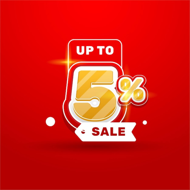 Diseño de etiquetas y etiquetas de promoción de precios de venta con descuento 5 por ciento