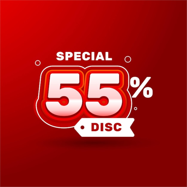 Diseño de etiquetas y etiquetas de promoción de precios de venta con descuento 55%