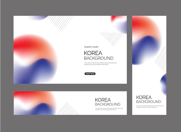 Diseño de etiquetas gráficas de la bandera coreana