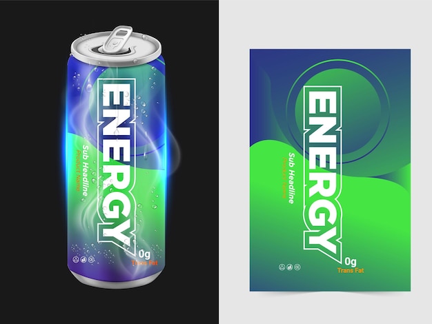 Vector diseño de las etiquetas de las latas de refresco