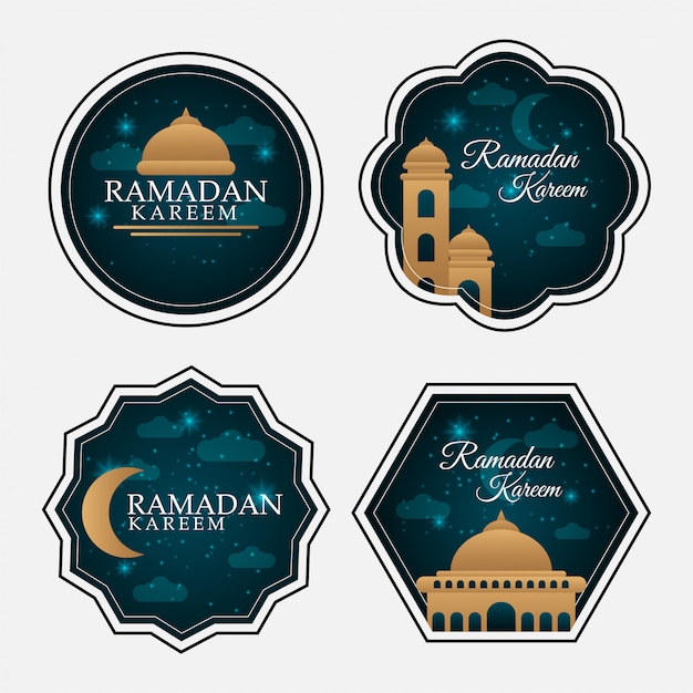 Vector diseño de etiquetas para el mes de ramadán