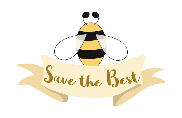 Diseño de etiquetas de miel de abeja concepto para el diseño de paquetes de productos de miel orgánica cinta con texto save the best