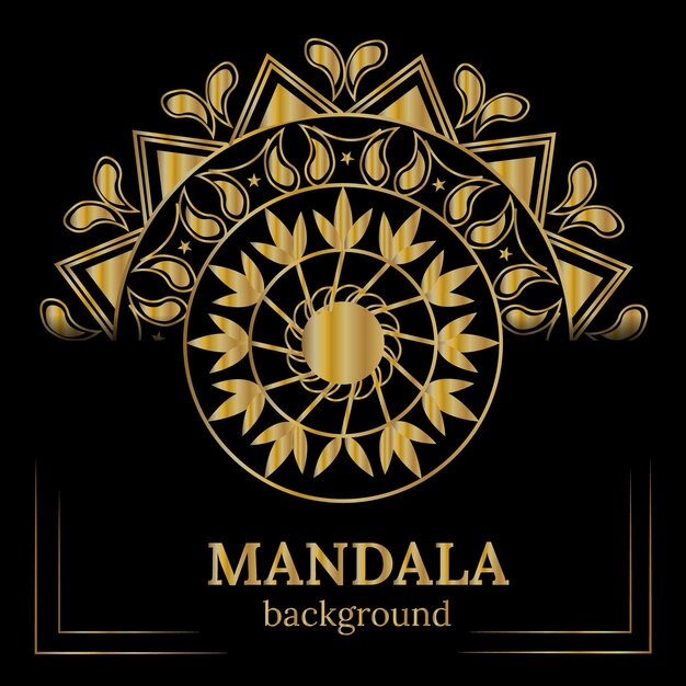 Diseño étnico ornamental de lujo con fondo de mandala dorado.