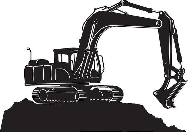 Diseño de la excavadora Maestro de Metales Pesados Icono Expertía en excavación Vector Logotipo de la ex cavadora Emblema