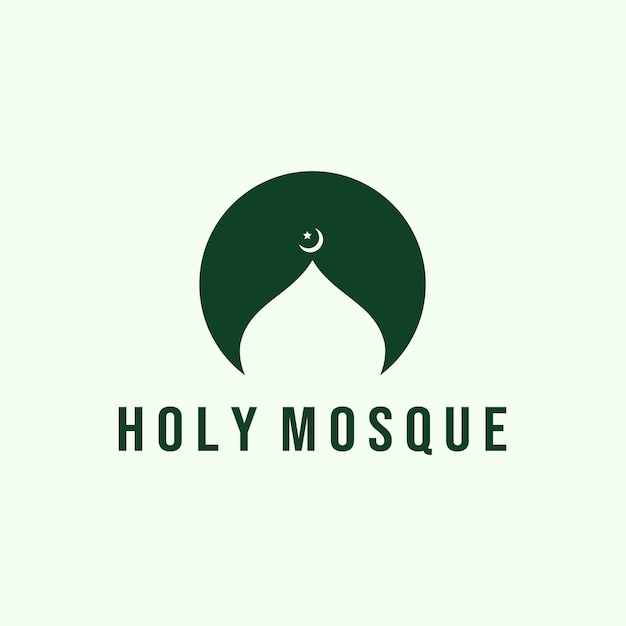 Diseño exclusivo de la arquitectura musulmana o la inspiración del diseño del logotipo de la mezquita de la cúpula del icono islámico