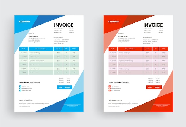 Diseño de la factura de pago para el mercado