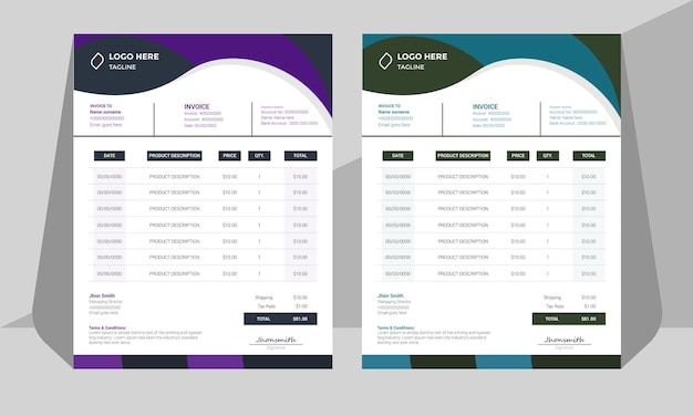 Diseño de facturas con capas organizadas
