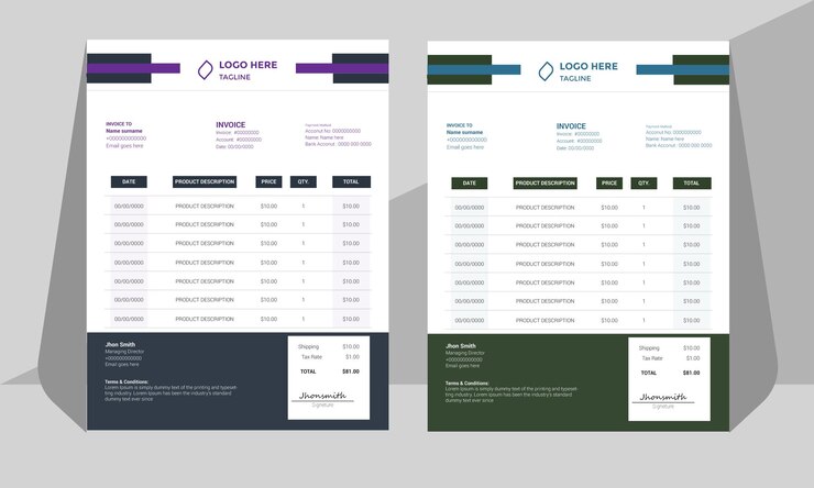 Diseño de facturas con capas organizadas