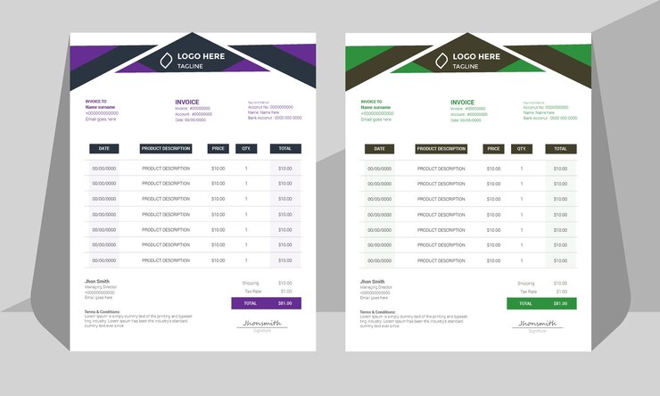 Diseño de facturas con capas organizadas