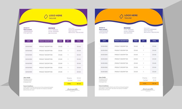 Diseño de facturas con capas organizadas