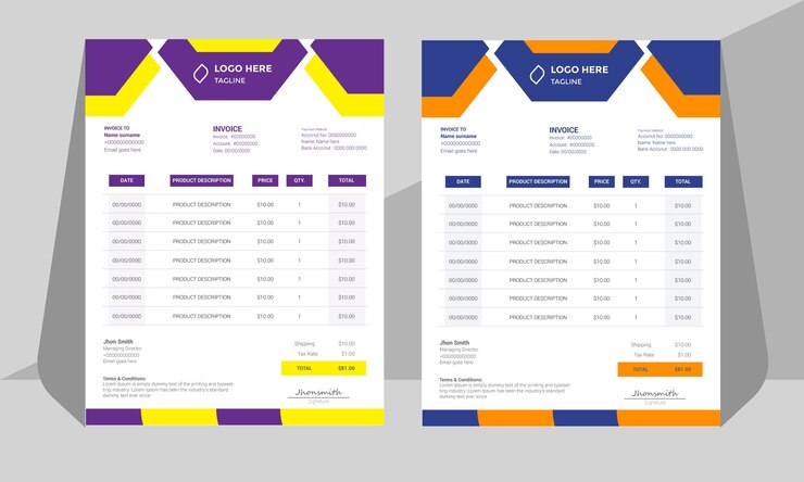 Diseño de facturas con capas organizadas