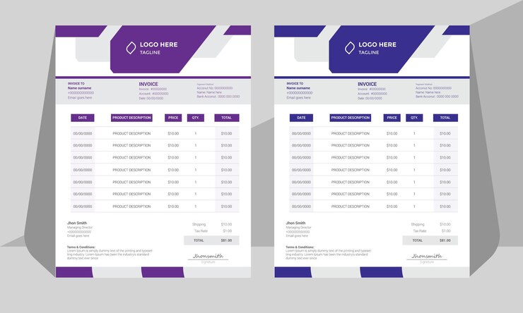 Diseño de facturas con capas organizadas