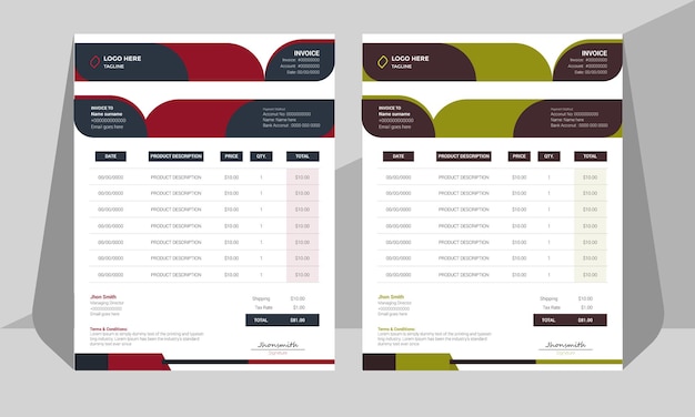 Diseño de facturas con capas organizadas