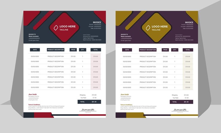 Diseño de facturas con capas organizadas