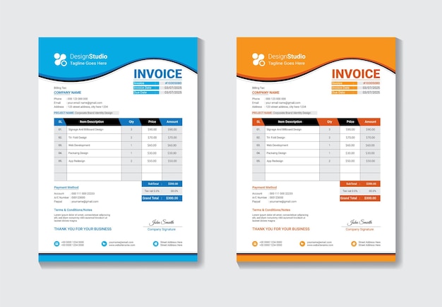Diseño de facturas inmobiliarias profesionales de vector gratuito EPS