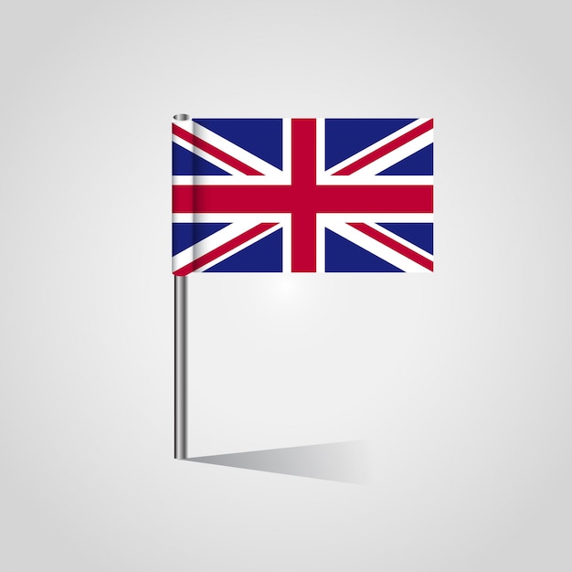 Diseño de falg británico con vector de soporte de bandera