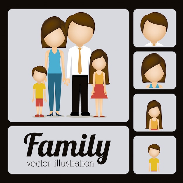 Vector diseño familiar