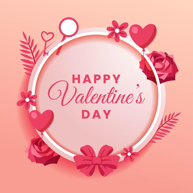 Diseño de felicitación del Día de San Valentín adecuado para publicaciones en las redes sociales y otros