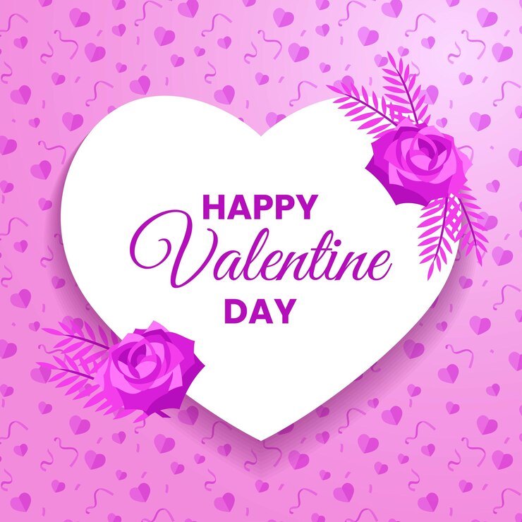 Diseño de felicitación del Día de San Valentín con forma de corazón