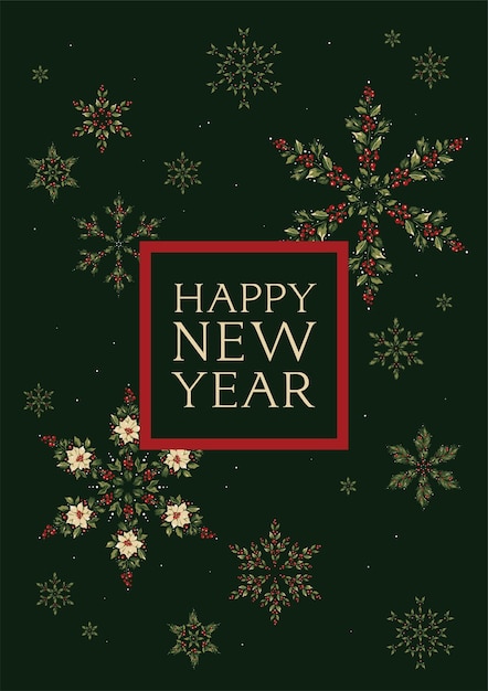 Diseño de felicitaciones de año nuevo para tarjetas, impresiones, actualizaciones de redes sociales, etc.