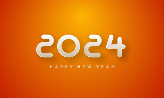 diseño de feliz año nuevo 2024 con números clásicos Diseño vectorial premium