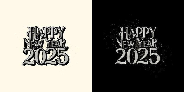 Vector diseño de feliz año nuevo con números 2025 para conmemorar el feliz año nuevo 2025 diseño de vector premium único y limpio