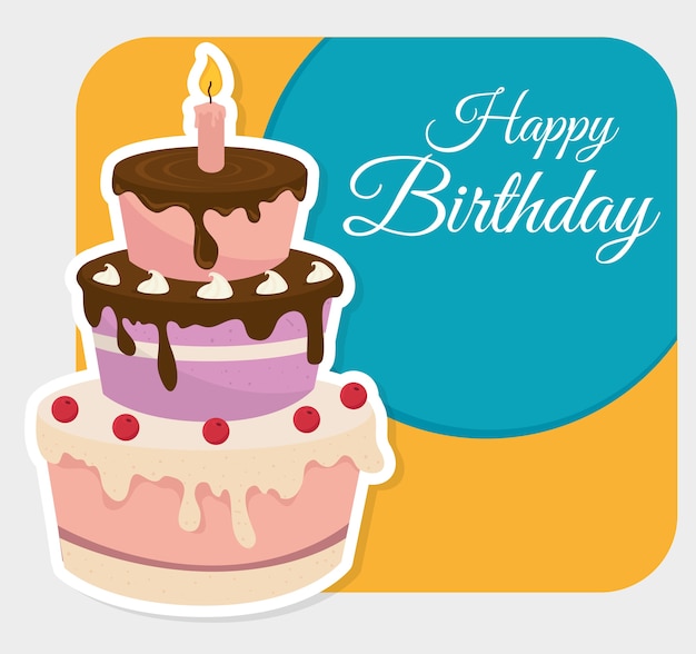 Diseño de feliz cumpleaños, ilustración vectorial