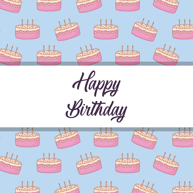 Diseño de feliz cumpleaños con marco decorativo