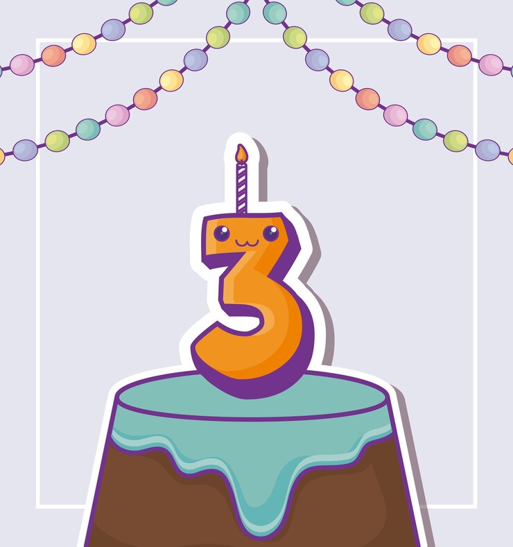 Vector diseño de feliz cumpleaños con pastel de cumpleaños