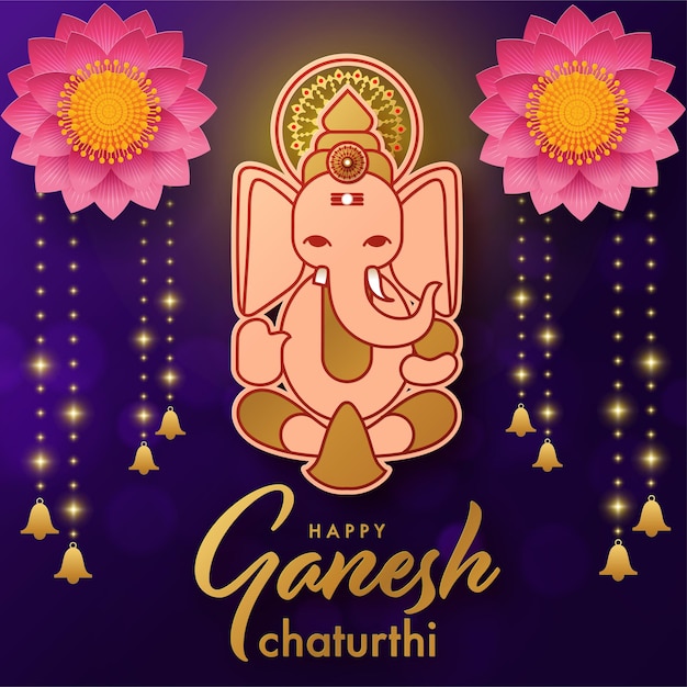 Diseño feliz del ejemplo del vector del festival de los saludos de Ganesh Chaturthi