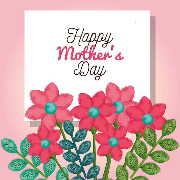 diseño feliz del ejemplo del vector de la tarjeta del día de madres