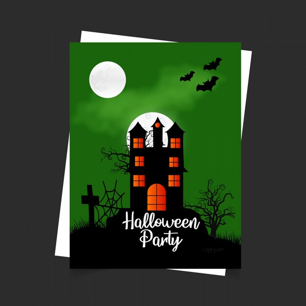 Diseño feliz de la invitación de halloween con el vector de la tipografía