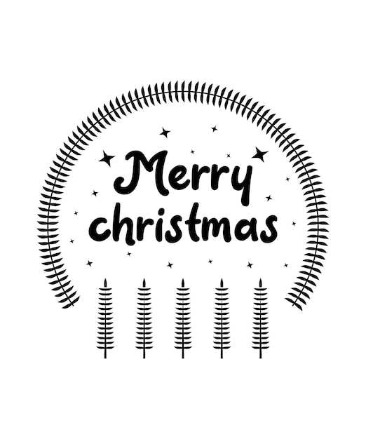 Diseño de feliz navidad con elementos navideños diseño de tarjeta de texto de letras negras