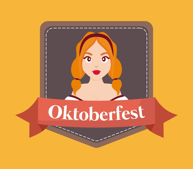 Diseño del festival de Oktoberfest con la ilustración de vectot de icono