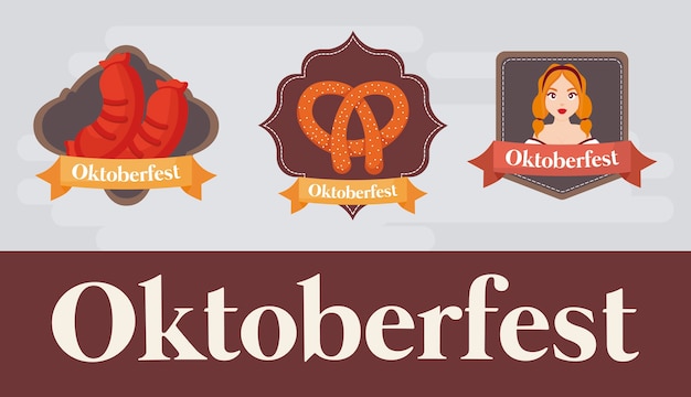 Diseño del festival de oktoberfest con la ilustración de vectot de icono