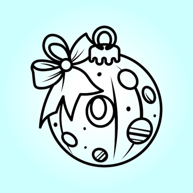 Un diseño festivo de adornos navideños Una encantadora ilustración en blanco y negro de una joya decorada