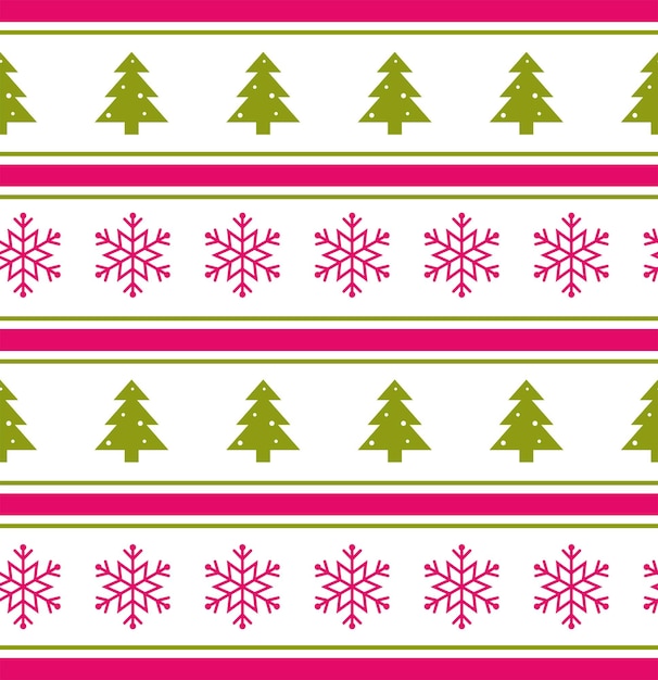 Diseño festivo sin costuras con copos de nieve rosados para el embalaje de Navidad