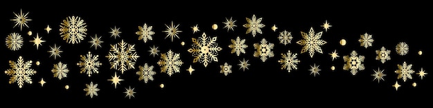 Diseño festivo elegante de Feliz Navidad y Feliz Año Nuevo con copos de nieve y estrellas en estilo moderno