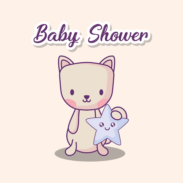 Diseño de la fiesta de bienvenida al bebé con lindo gato