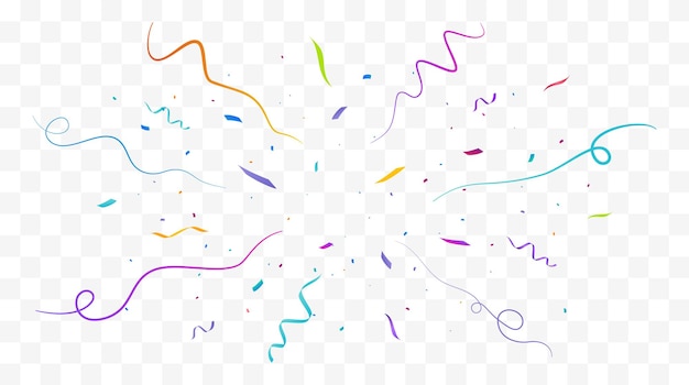 Diseño de fiesta de fondo de vector de confeti con confeti de colores