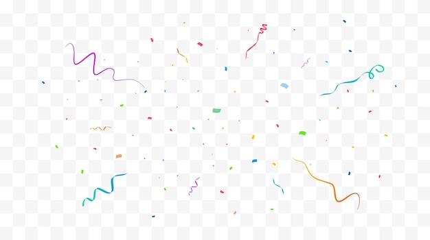 Diseño de fiesta de fondo de vector de confeti con confeti de colores