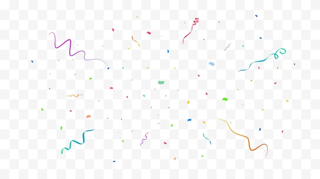 Diseño de fiesta de fondo de vector de confeti con confeti de colores