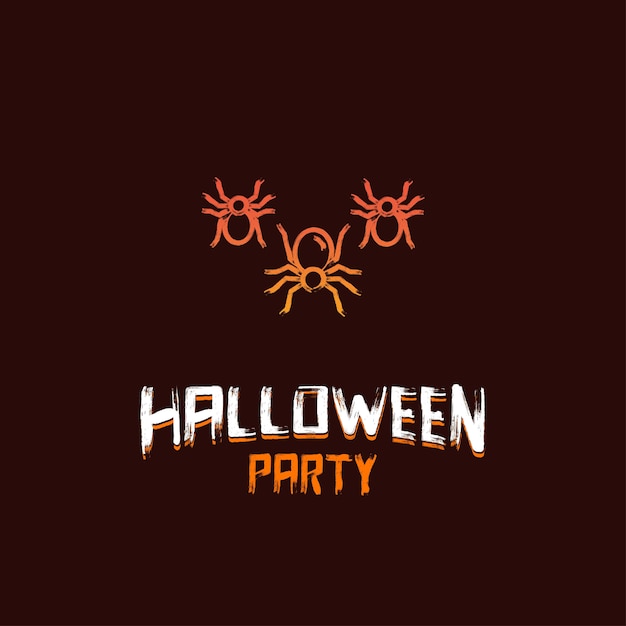 Diseño de fiesta de Halloween con el vector de fondo marrón oscuro