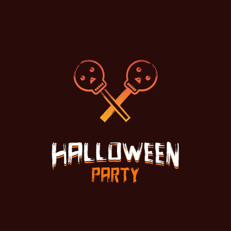 Vector diseño de fiesta de halloween con el vector de fondo marrón oscuro