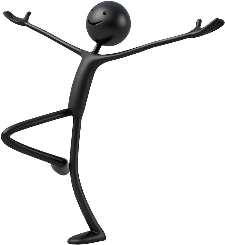 Vector diseño de figuras de palos divertidos en una postura humorística para clipart