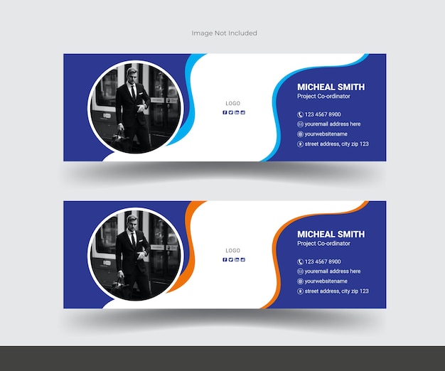 Diseño de firma de correo electrónico creativo, limpio y sencillo.