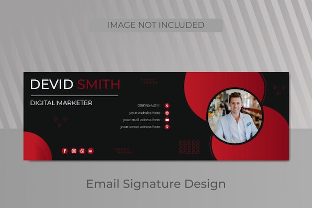 Vector diseño de firma de correo electrónico minimalista o plantilla de banner web