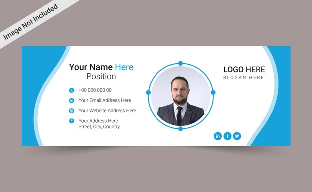 Diseño de firma de correo electrónico y plantilla profesional de banner de Facebook.
