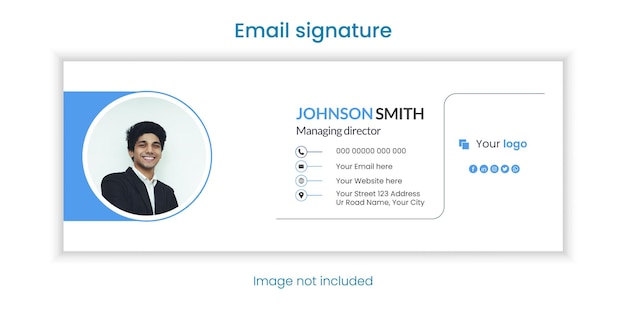 Diseño de firma de correo electrónico vectorial gratuito y plantilla de banner profesional de Facebook