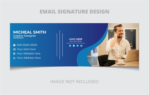 Diseño de la firma de correo electrónico vectorial